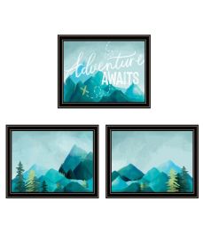 Trendy Decor 4U "Adventure Awaits, Don't Just Stand There!" Framed Wall Art for Living Room, Wall Art Print for Home Decor (Color: as Pic)