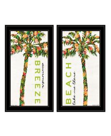 Trendy Decor 4U "Beach & Summer Breeze- Take Me There" Framed Wall Art for Living Room, Wall Art Print for Home Decor (Color: as Pic)