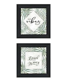 Trendy Decor 4U "Beach More; Worry Less" Framed Wall Art for Living Room, Wall Art Print for Home Decor, Bedroom Wall Art by Cindy Jacobs (Color: as Pic)