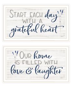 Trendy Decor 4U "Grateful Heart" Framed Wall Art for Living Room, Wall Art Print for Home Decor, Bedroom Wall Art by Susie Boyer (Color: as Pic)